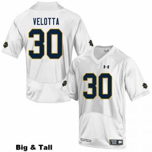 Notre Dame Fighting Irish Men's Chris Velotta #30 White Under Armour Authentic Stitched Big & Tall College NCAA Football Jersey CZU6699OG